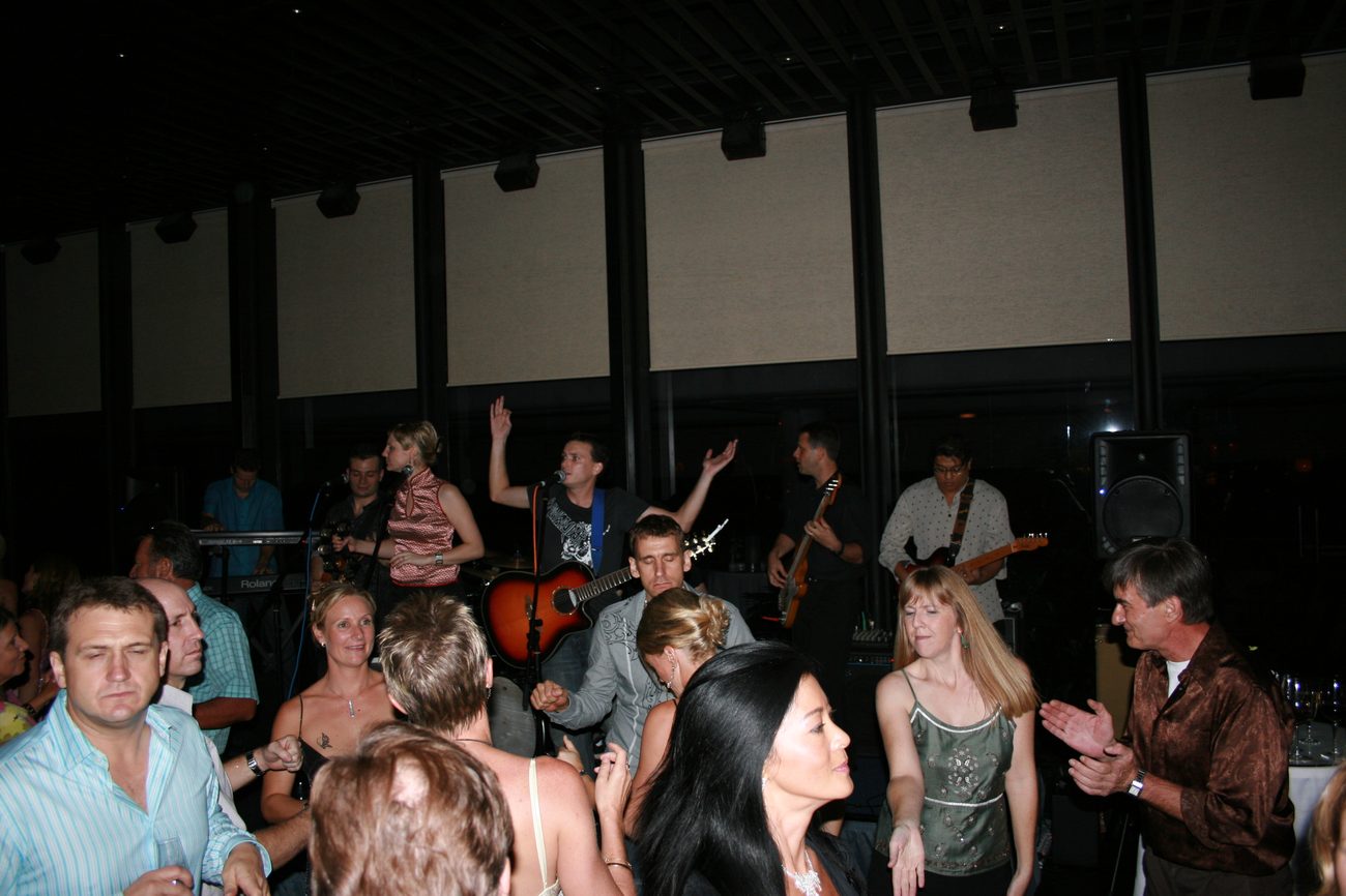 Sean performing at a corporate event