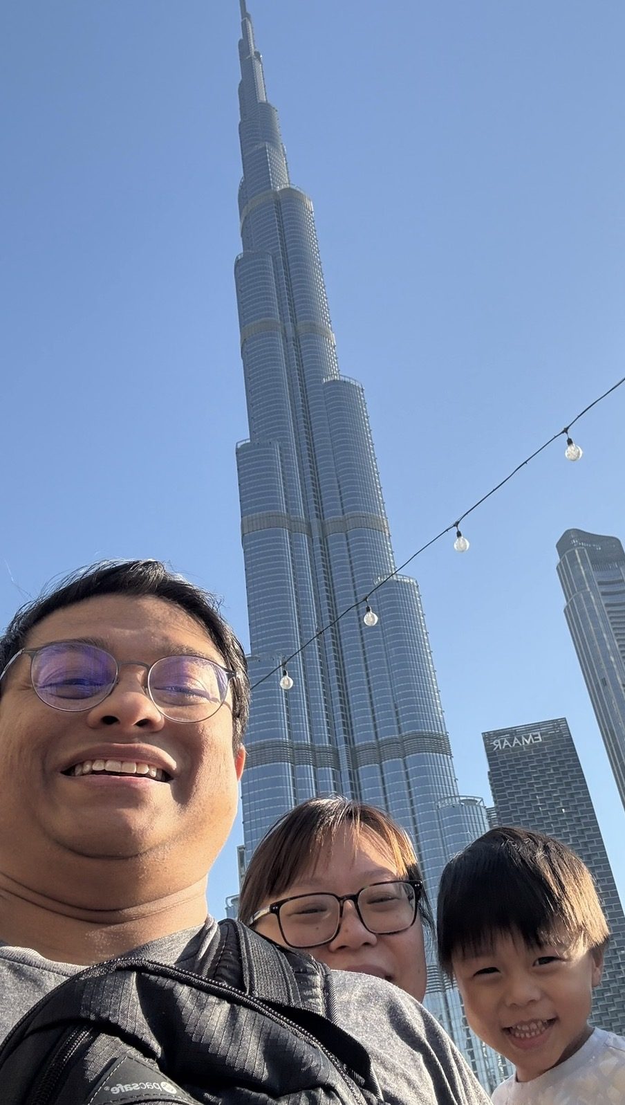 Family at the Burj Khalifa, Dubai