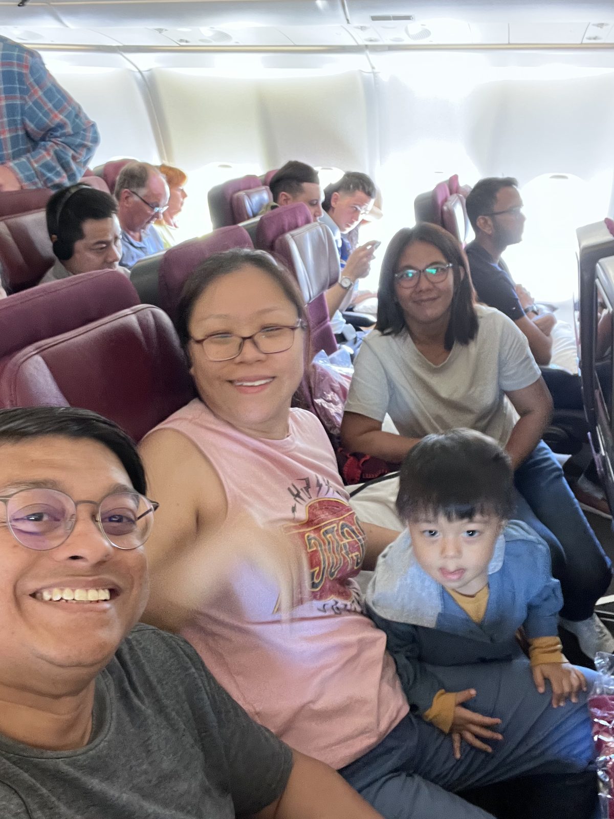Family on a flight together