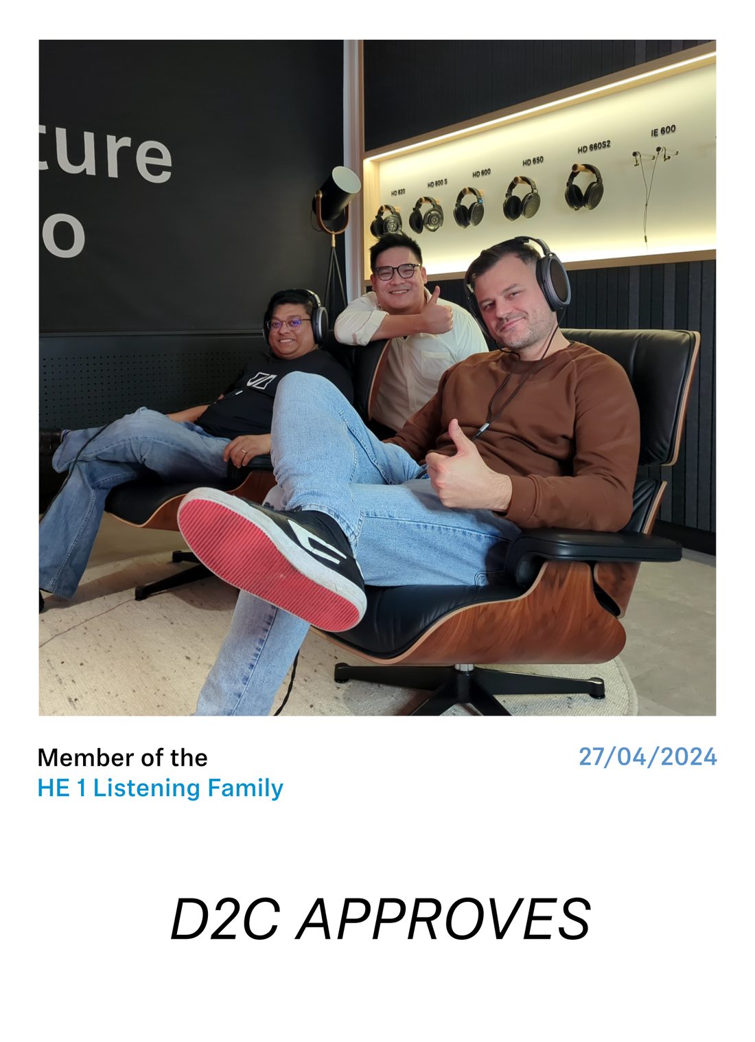Sean with colleagues in the flagship listening room