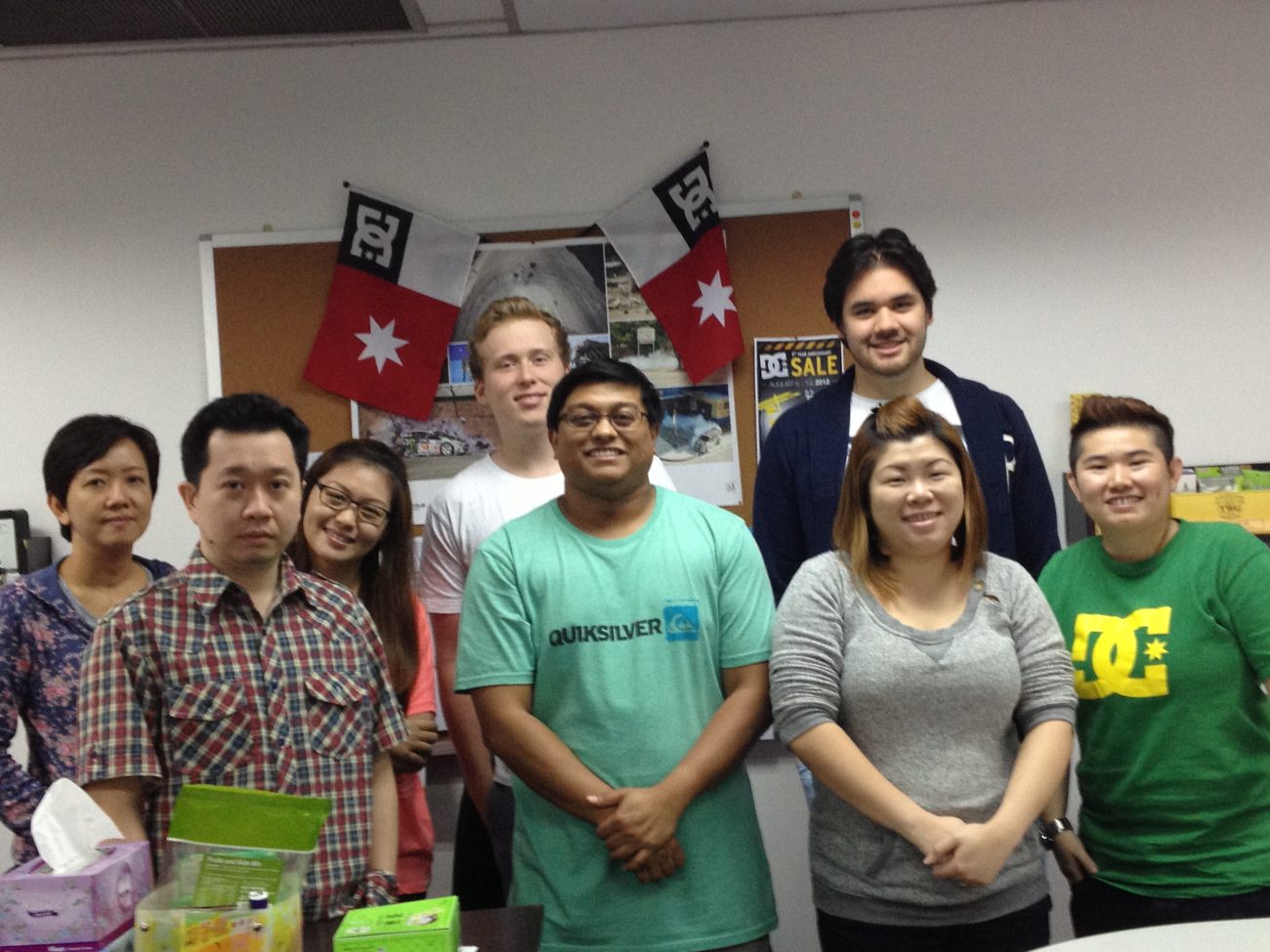 With the Quiksilver team in the Singapore office