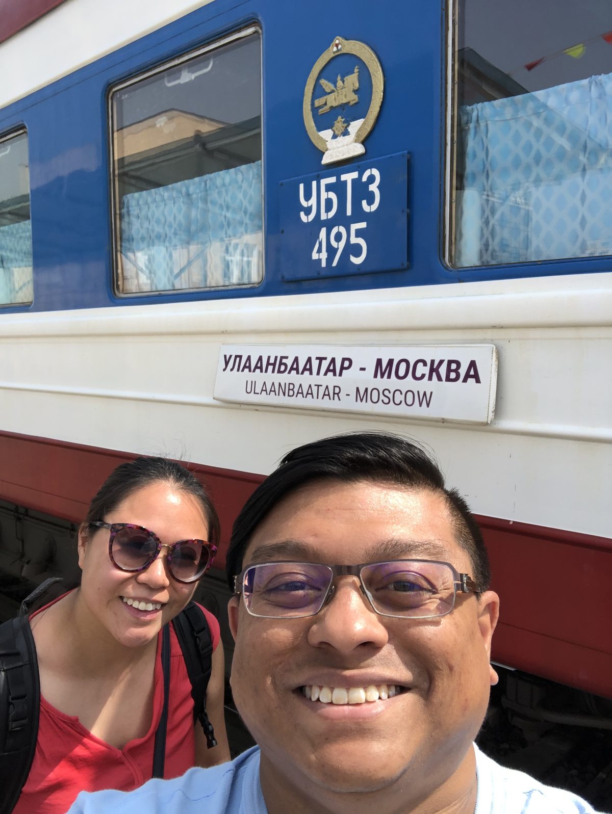 Boarding the Ulaanbaatar to Moscow train